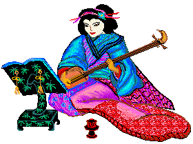 [Purdyful Japanese lady in traditional dress playing the... umm... I forgot the name of it. ~_~;;]